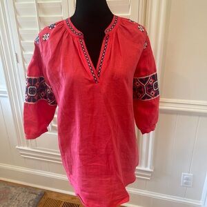 Embroidered Linen Vilagallo top